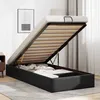 Image de vidaXL Cadre de lit ottoman sans matelas noir 90x200 cm similicuir cadre de lit cadre de lit rembourré cadre de lit 3310779