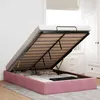 Image de vidaXL Cadre de lit ottoman sans matelas rose 120x200 cm velours cadre de lit cadre de lit ottoman cadre de lit avec 3310960