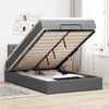 Image de vidaXL Lit ottoman avec matelas gris foncé 120x190 cm tissu lit lit capitonné lit ottoman double lit avec rangement lit 3312375