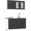 Image de vidaXL Ensemble de 4 meubles de cuisine Porto en bois dingénierie noir 3314872