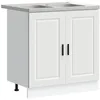 Image de Armoire de lavabo Porto avec évier blanc 80x46x845 cm en bois d ingénierie
