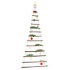 Image de Sapin de Noël suspendu - 86x180 cm - Bois naturel - Étoile supérieure - Décoration intérieure