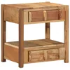 Image de Table dappoint - Bois massif recyclé - 43x32x46 cm - Style campagne - Livré monté
