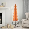 Image de Sapin de Noël - vidaXL - 69 5 cm - Bois massif - Couleur orange - Style scandinave-nature