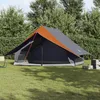 Image de Tente Familiale - A 7 Personnes - Imperméable - Grise et Orange - Dimensions 286x315x200 cm