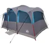 Image de Tente familiale dôme - vidaXL - 10-personnes - 435x255x216 cm - Bleu et gris - Imperméable - Résistant aux UV - Pliable