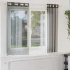Image de vidaXL Rideaux en voile avec oeillets 2 pcs noir 140x175 cm rideau en filet rideau transparent voile de fenêtre 4102060