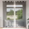 Image de vidaXL Rideaux en voile avec oeillets 2 pcs noir 140x245 cm rideau en filet rideau transparent voile de fenêtre 4102062