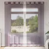 Image de vidaXL Rideaux en voile avec oeillets 2 pcs violet 140x245 cm rideau en filet rideau transparent voile de fenêtre 4102104