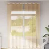 Image de vidaXL Rideaux en voile avec oeillets 2 pcs sable rideau en filet rideau transparent voile de fenêtre traitement de 4102124