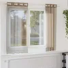 Image de vidaXL Rideaux en voile avec oeillets 2 pcs marron clair rideau en filet rideau transparent voile de fenêtre traitement 4102125