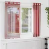 Image de vidaXL Rideaux en voile avec oeillets 2 pcs rouge bordeaux rideau en filet rideau transparent voile de fenêtre traitement 4102155