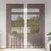 Image de vidaXL Rideaux en voile avec passe-tringles 2 pcs marron rideau en filet rideau transparent voile de fenêtre traitement 4102173