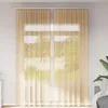Image de vidaXL Rideaux en voile avec passe-tringles 2 pcs sable rideau en filet rideau transparent voile de fenêtre traitement 4102220