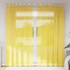 Image de vidaXL Rideaux en voile avec passe-tringles 2 pcs jaune rideau en filet rideau transparent voile de fenêtre traitement 4102229