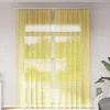 Image de VIDAXL Voilage 2 pcs Jaune 140 x 260 cm - Passe-tringles 100% polyester semi-transparent