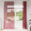 Image de vidaXL Rideaux en voile avec passe-tringles 2 pcs rouge bordeaux rideau en filet rideau transparent voile de fenêtre 4102249