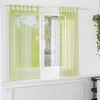 Image de vidaXL Rideaux en voile avec passants 2 pcs vert pomme rideau en filet rideau transparent voile de fenêtre traitement de 4102252