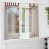Image de vidaXL Rideaux en voile avec passants 2 pcs marron rideau en filet rideau transparent voile de fenêtre traitement de 4102261