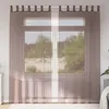 Image de vidaXL Rideaux en voile avec passants 2 pcs marron rideau en filet rideau transparent voile de fenêtre traitement de 4102264