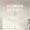 Image de vidaXL Rideaux en voile avec passants 2 pcs crème rideau en filet rideau transparent voile de fenêtre traitement de 4102269