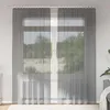 Image de vidaXL Rideaux en voile avec boucles 2 pcs gris foncé 140x245 cm rideau en filet rideau transparent voile de fenêtre 4102274