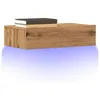 Image de vidaXL Meuble TV avec éclairages LED chêne artisanal 60x35x155 cm banc TV meuble hifi centre de divertissement buffet 856345