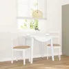 Image de vidaXL Chaises à manger coussins 2 pcs blanc bois massif caoutchouc chaise à dîner chaise chaise de salon chaises à 4102386
