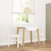Image de vidaXL Chaises à manger 2 pcs blanc bois massif caoutchouc chaise à dîner chaise chaise de salon chaises à dîner chaise 4102423