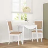 Image de vidaXL Chaises à manger coussins 2 pcs blanc bois massif caoutchouc chaise à dîner chaise chaise de salon chaises à 4102490