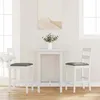 Image de vidaXL Tabourets de bar avec coussins 2 pcs blanc bois massif dhévéa chaise chaise de bar de cuisine chaise de bistrot 4102559
