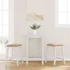 Image de vidaXL Chaises de bar avec coussins 2 pcs blanc bois massif dhévéa chaise tabouret de bar de cuisine chaise de 4102583
