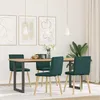 Image de vidaXL Chaises à manger lot de 4 vert foncé tissu chaise chaise de salon chaise daccent chaise de cuisine siège de 3315360