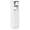 Image de vidaXL Meuble de salle de bain avec porte-rouleau blanc 205x22x90 cm meuble de rangement de salle de bain armoire de 858497