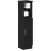 Image de vidaXL Meuble de salle de bain avec porte-rouleau noir 205x22x90 cm meuble de rangement de salle de bain armoire de bain 858498