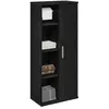 Image de vidaXL Meuble de salle de bain avec porte-rouleau noir 39x22x90 cm 858525