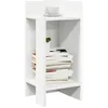 Image de vidaXL Table dappoint avec étagère blanc 255x27x60 cm table dextrémité table dappoint de canapé table de lampe table 858542