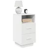 Image de vidaXL Table de chevet avec 2 tiroirs blanc 36x36x68 cm table dappoint armoire de lit table dappoint pour la chambre 858578
