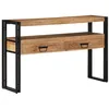 Image de Table dappoint - Bois dAcacia Massif - Noir - 120x33x75 cm - Style Industriel