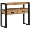 Image de Table Console - Bois dAcacia Massif - Noir - Rectangulaire - 90x33x75 cm