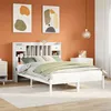 Image de vidaXL Lit bibliothèque sans matelas blanc 140x190 cm bois pin massif 3321619