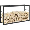 Image de vidaXL Portant de bois de chauffage noir 110x30x61 cm acier porte-bûches étagère à bois support de stockage de bois de 4018466
