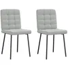 Image de vidaXL Chaises à manger lot de 2 Gris clair Velours 4101080
