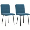 Image de vidaXL Chaises à manger lot de 2 Bleu Velours 4101143
