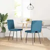 Image de vidaXL Chaises à manger lot de 2 Bleu Velours 4101166