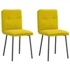Image de vidaXL Chaises à manger lot de 2 Jaune Velours chaise chaise de salon chaise daccent chaise de cuisine siège de salle 4101316