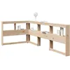Image de vidaXL Tête de lit de bibliothèque en forme de L bois massif de pin tête de lit tête de lit avec rangement tête de lit 859277