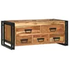 Image de Table Basse - Acacia Massif - 120x60 cm - Finition Mat - 5 Tiroirs de Rangement