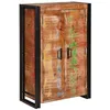 Image de Buffet haut industriel - vidaXL - Marron - Bois recyclé massif - Métal - 65x33x100 cm - 2 portes - Poids maximal 60 kg
