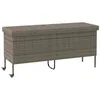 Image de vidaXL Boîte de rangement de jardin et roues gris résine tressée boîte de rangement dextérieur rangement de coussins de 4103833
